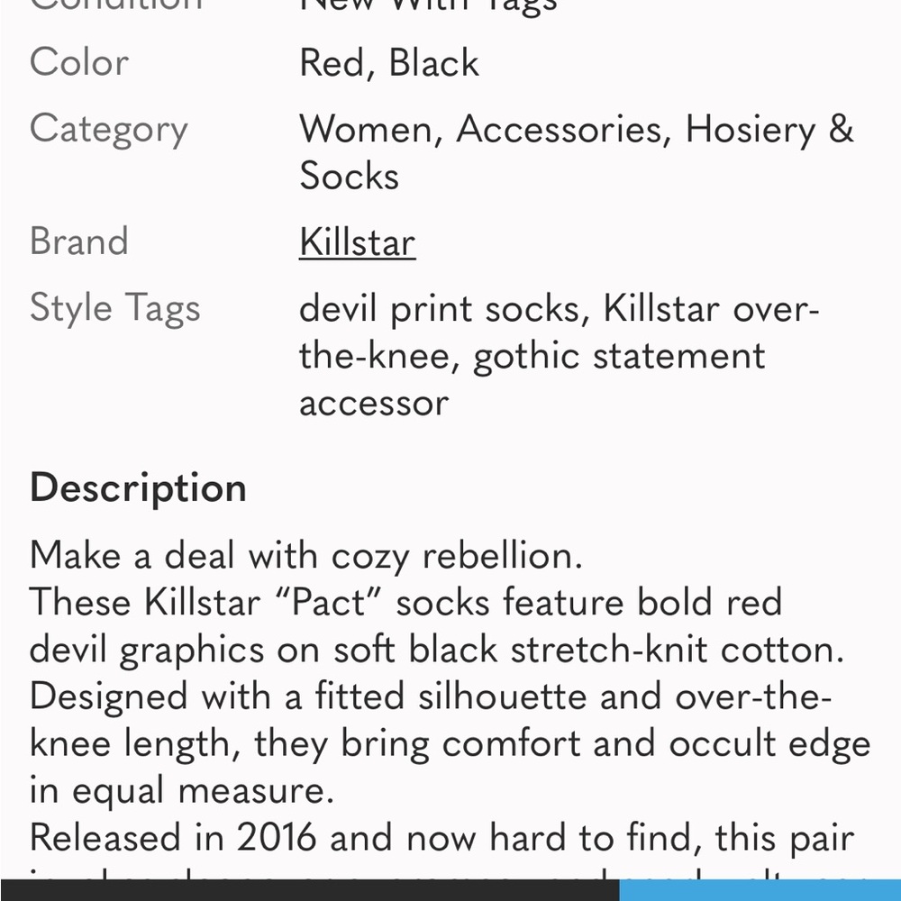 Killstar “Pact” Gothic Long Socks – Black & Red Devil Graphic Knit | Soft Cotton